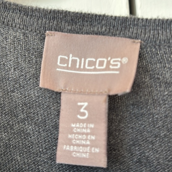 Chico's Size 3 Colorblock Metallic Sweater Knit Pullover Blocked Chicos Size XL - Picture 3 of 10